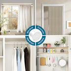 AIZESI White Adjustable Tension Curtain Rod, 31-63 Inch Spring No Drill Stainless Steel Shower Rods for Bathroom，Closet ，Wind