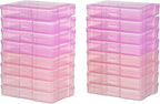 novelinks Transparent 4" x 6" Photo Cases and Clear Craft Keeper with Handle, 16 Inner Photo Organizers & Photo Storage Box, 