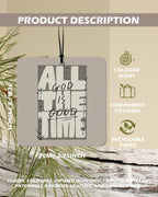 Neutral Christian Square Citrus Car Air Freshener 4 Pcs, Beige Religious Bible Verse Hanging Air Freshener for Cars Bathroom 