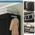 FPIGSHS Heavy Duty Clothes Rack with Cover Foldable Covered Clothes Rack for Hanging Clothes portable Wardrobe Closet System 