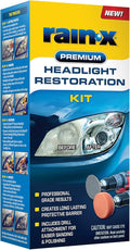 Rain-X 610153 Headlight Restoration Kit - Car Light Lens Cleaner/Restorer with Sanding & Polishing Drill Attachments & Sealan