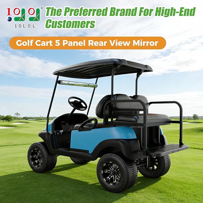 10L0L Universal Golf Cart 5 Panel Mirror for Yamaha EZGO Club Car, Eliminate Blind Spots Wide Angle Rear View Mirror