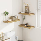 Vivelove 12 Inch Deep Floating Shelves 16 inch Long, 2 Inch Thick Wall Shelves with Invisible Brackets, Shelf for Bedroom Bat