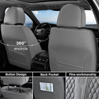 Coverado Front Seat Covers, Car Seat Cover, Leather Seat Covers for Car, Automotive Seat Covers Protector with Lumbar Support