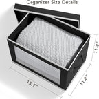 Homsorout Storage Boxes with Lids - 4 Pack Fabric Clear Window Storage Bins, Large Decorative Storage Bins with Handles, Line