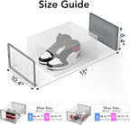 Foluck X-Large Shoe Storage Box, 15 Pack Clear Plastic Stackable Shoe Organizer for Closet, Interlocking Design Shoe Containe