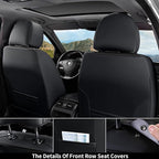 Coverado Car Seat Covers Full Set, Seat Covers for Cars, Black Car Seat Cover, Car Seat Protector, Nappa Leather Car Seat Cus