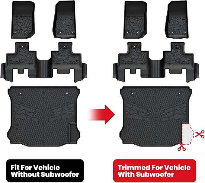 LASFIT Floor Mats & Cargo Mat for Jeep Wrangler JK 2014-2018 Unlimited 4-Door (NOT for JL or 2-Door) All Weather TPE Custom Fit Car Mats Floor Liners Cargo Liner Cargo Mat Black