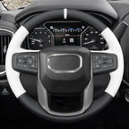 MEWANT Steering Wheel Cover for GMC Sierra Steering Wheel Cover for GMC Sierra 1500 / Sierra 1500 Limited/Sierra 2500 / Sierra 3500/ Yukon (XL) Hive Microfiber Leather