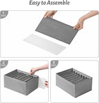 Coorganisers4 Packs T-shirt Drawer Organizers for Clothing,8 Grids Compartment Wardrobe Storage Box, Clothes Organizer for Fo