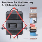 Universal Foldable Car Backseat Organizer with Table Tray, Car Seat Back Protector with Touch Screen Phone Holder, Premium Leather Kick Mats with Storage Pockets Tissue Holder (Black)
