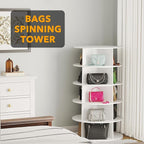 SpaceAid 5 Tier Rotating Shoe Rack Tower, Spinning Shoe Display Lazy Susan, Revolving 360 Shoe Rack Storage Round Carousel, V