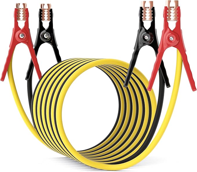 Jumper Cables for Car, Heavy Duty Automotive Booster Cables for Car, SUV and Trucks Battery, for Jump Starting Dead or Weak Batteries with Carry Bag, Gloves, Brushes(6 Gauge 16 Feet)