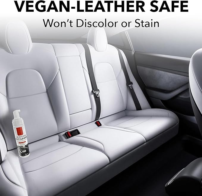 Interior Cleaner for Tesla White & Black Vegan Leather Seat Protectant Car Care Cleaning Kit Stain Remover Safe for Tesla Mod