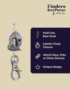 Women’s Bag Charm Key Finder, Car Keychain Hook, Cute Purse Organizer & Tote Bag Accessories, Gifts for Mom - Slim Pickings