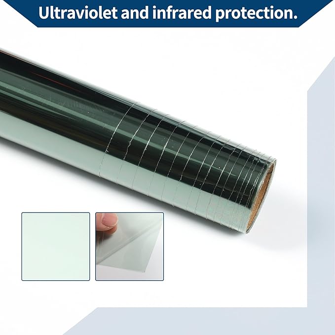 Car Window Tint Film Window Privacy Film Car Carbon 2PLY PET 19.69 ft x 29.53 Inch 1 Pc Yellow VLT 81% IRR 14% UVR 30%