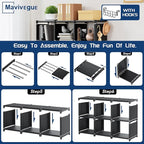 Mavivegue Book Shelf, 12 Cube Storage Organizer, DIY Bookcase, Metal Bookshelf,Tall Book case for Bedroom, Living Room,Office