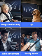 Car Window Shades for Baby[Ice Crystal Cooling Layer](2 Pack) UV-Blocker Cling Sun Shade 99% UV Protection Fit SUV/Sedan/Minivan | Roll Windows Down, Privacy Safe Medium