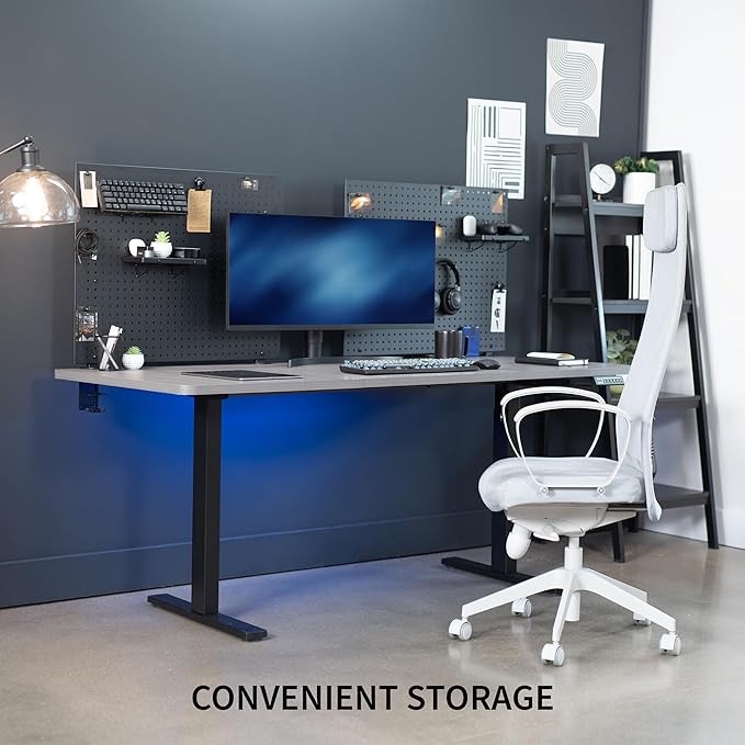 VIVO Steel Clamp-on Desk Pegboard, 60 x 24 inch Privacy Panel, Magnetic Peg Board, Office Accessory Organizer, Above or Below