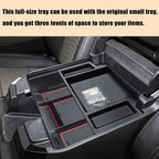 TACORBO Center Console Full Organizer Tray Compatible with Refreshed 2022-2024 2025 2026 Silverado/Sierra 1500,2024-2026 Chevy Silverado/GMC Sierra 2500HD 3500HD,Front Bucket Seats Only