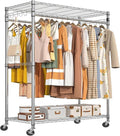 Simple Trending Rolling Clothes Rack, Clothing Rack, Garment Racks for Hanging Clothes, Freestanding Portable Closet Organize
