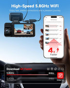 REDTIGER F17 4K 3 Channel Dash Cam, STARVIS 2 IMX675 HDR, 2160P+1080P+1080P Front Inside and Rear Triple Car Camera with 64GB