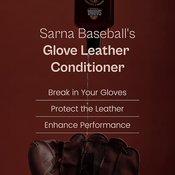 SARNA BASEBALL Glove Leather Conditioner - Use on Baseball Gloves, Softball Gloves, and Other Leather Sports Equipment - Made