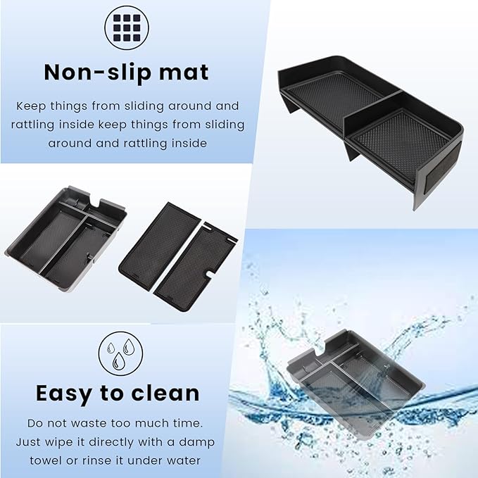 3PCS Center Console Organizer Compatible with 2023-2026 Honda Pilot 2026 Honda Passport Hidden Storage Tray Armrest Storage Tray Insert Divider Slot Box Secondary Interior Accessories
