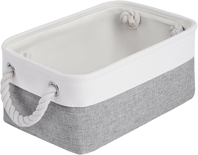 Storage Baskets for Shelves 11.8x7.9x5.2 Inch, Foldable Fabric Storage Bins with Handles, Small Storage Baskets for Organizin