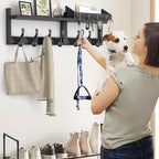 Evermagin 29" Coat Rack Wall Mount with Shelf, 4 in 1 Coat and Key Hanger with 11 Metal Hooks, Entryway Wall Mounted Shelf wi