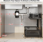 2 Pack 21IN-Depth Under Sink Organizer With Next-Gen Ball-Bearing Slides,2-Tier Precision Mesh Pull Out Cabinet Storage for B