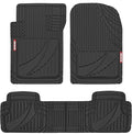 Motor Trend FlexTough™ Advanced Black Rubber Car Floor Mats – Heavy Duty Trim to Fit All Weather Floor Mats for Cars Truck SUV - Automotive Car Interior Floor Liner Protection - Universal Fit