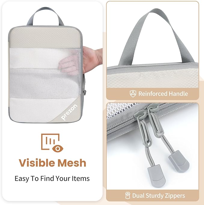 Compression Packing Cubes for Travel, Lightweight Vacation Travel Essentials, Travel Accessories for Suitcase Organizer Bags 