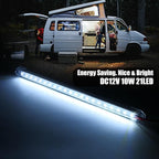 10 Pack DC12V LED Lights Strip Bar Interior Lighting for Enclosed Cargo Trailer, Car, RV, Truck, Camper, Van, Boat, Cabinet - White