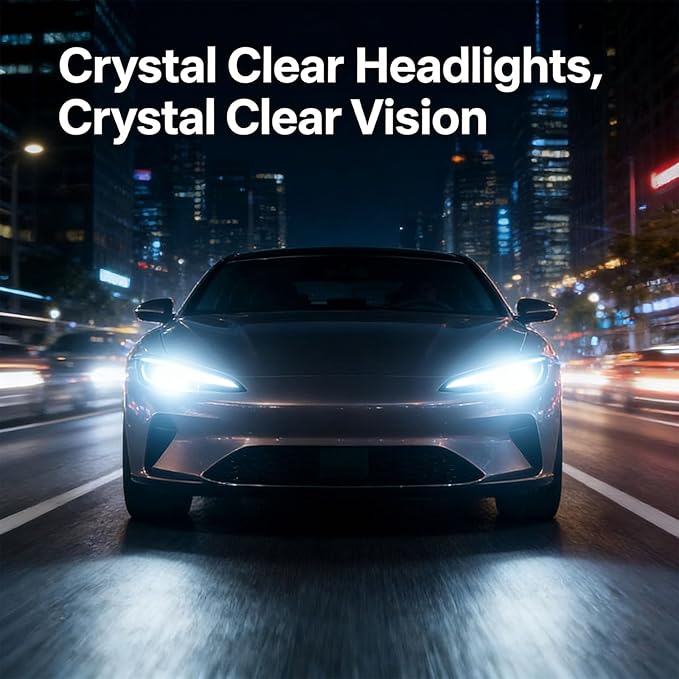 Headlight Restoration Kit, Car Headlight Cleaner, No Power Tools Needed Spray & Wipe, Restores Clarity & Shine, Long-Lasting 