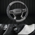GIANT PANDA Steering Wheel Cover for GMC Sierra Acadia Terrain Yukon(Gray+Black-Standard Size)
