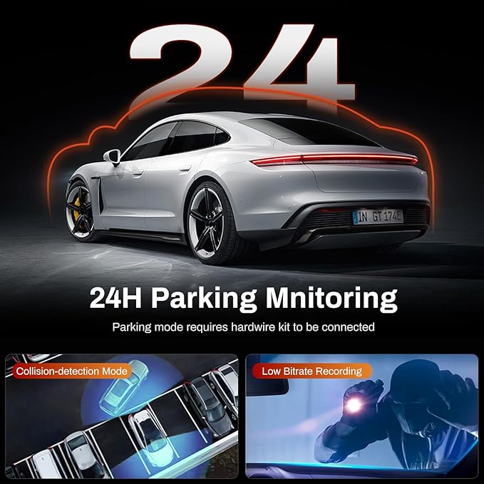 2K Dash Cam Front 2K Full HD Dash Camera for Cars, 5G Wi-Fi & App Control car Camera with Night Vision, 170°Wide Angle, WDR, 