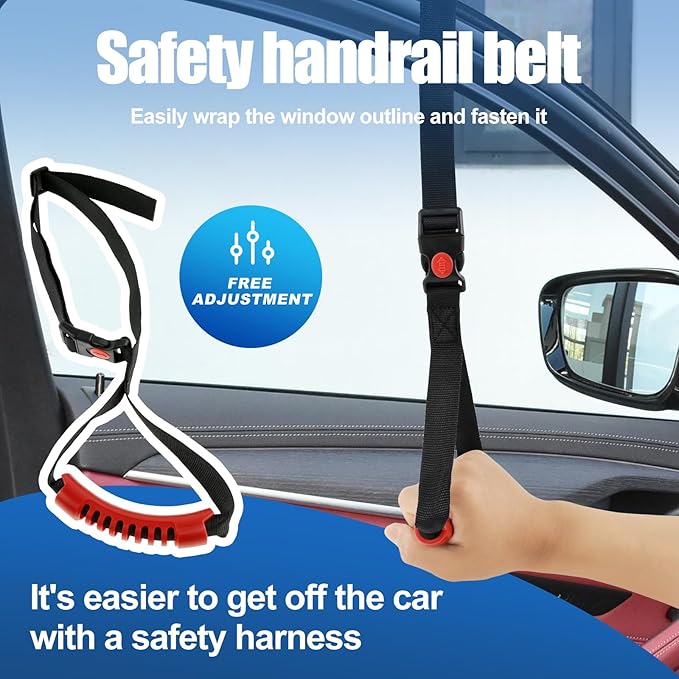 4 Pack Car Door Handle for Elderly, 3-in-1 Car Handle Assist with Anti-Slip Grip, Multifunction Door Latch Handle for Seniors