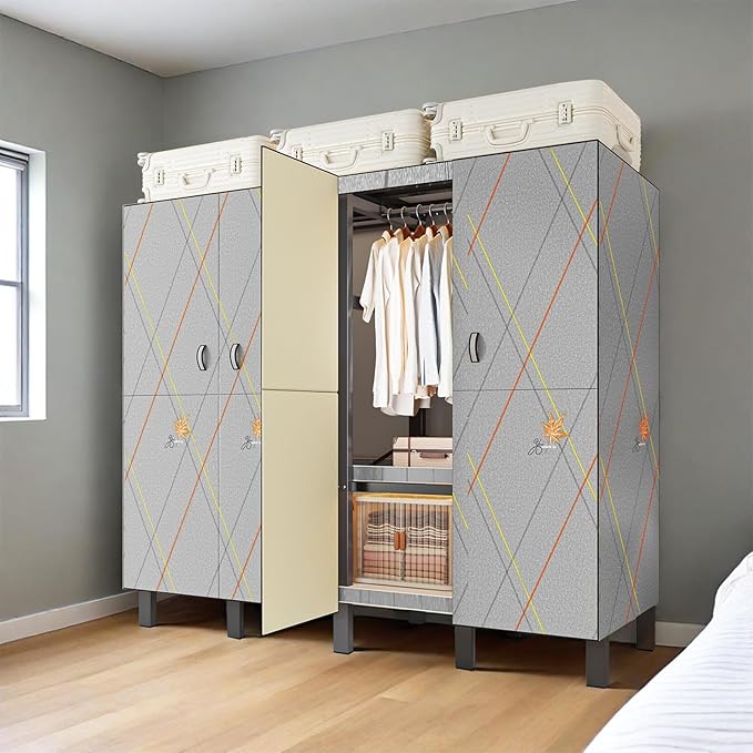Large Portable Closets for Hanging Clothes | Heavy Duty Clothes Rack with Cover Foldable | Max Load 1000LBS Portable Wardrobe