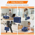 Fireproof Document Box with Lock, 5200°F Fireproof Water Resistant Hard Case File Organizer Safe Box for Important Documents,