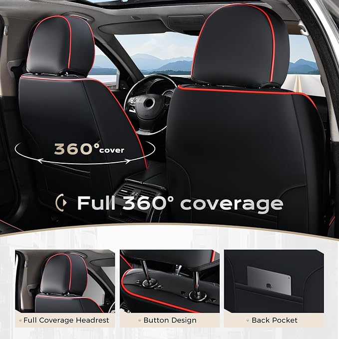 Coverado Car Seat Covers, Front Covers for Cars, Car Seat Cover Front Seats, Automotive Seat Cover, Waterproof, Leather Car S