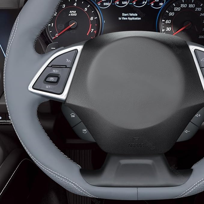 MEWANT Hand Sewn 3D Style Steering Wheel Cover Wrap for Chevrolet Camaro 2017-2022 Steering Wheel Accessories for Chevrolet Camaro 2017-2022