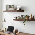 INHABIT UNION 20in Floating Shelves for Wall, Wall Mounted Shelves for Decor Storage Set of 2, Floating Shelf for Bedroom, Ba