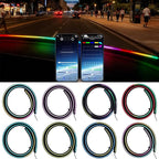 59" RGB LED Strip Lights for Car Interior, Smart App Control with 16M Colors, Music Sync, High-Brightness RGB Ambient Lighting Kits, Easy Plug & Play Installation, Cuttable, Wide Compatibility