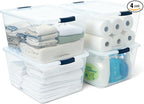 Rubbermaid Cleverstore 71 Qt Clear Storage Bins with Lids, 4-Pack, Stackable, BPA-Free, Made in USA
