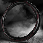 HAOKAY Top Grade Black Genuine Leather Steering Wheel Cover Women Men, Luxury Steering Wheel Cover for Cars, SUVS and Trucks, Universal 14.5-15 inch