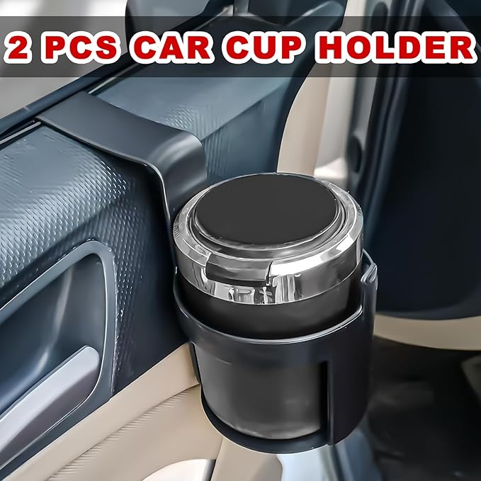 2 PCS Black Cup Holder,Waterproof and Durable,Portable Multifunction,Fit Most Size Mugs,Cup Holders that Fit Most Cars,Car Storage Cup Accessories,Vehicle Seat Cup