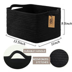 COMFY-HOMI 3PACK Cotton Rope Woven Basket With Handles for Shelves, Toy, Book, Cloth Storage Basket for Organizing|13.5" x 11