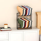 SWTYMIKI Hat Stand for Baseball Caps - 2 Tier Wood & Metal Removable Tabletop Hat Organizer Storage Display Rack, Holds up to