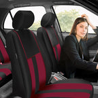 FH Group Car Seat Cover Full Set Striking Striped Car Seat Covers with Front Seat Covers and Rear Split Bench, Universal Fit 
